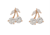 Stylish Cherry Design Rose Gold Colour 925 Sterling Silver Earrings studded with CZ